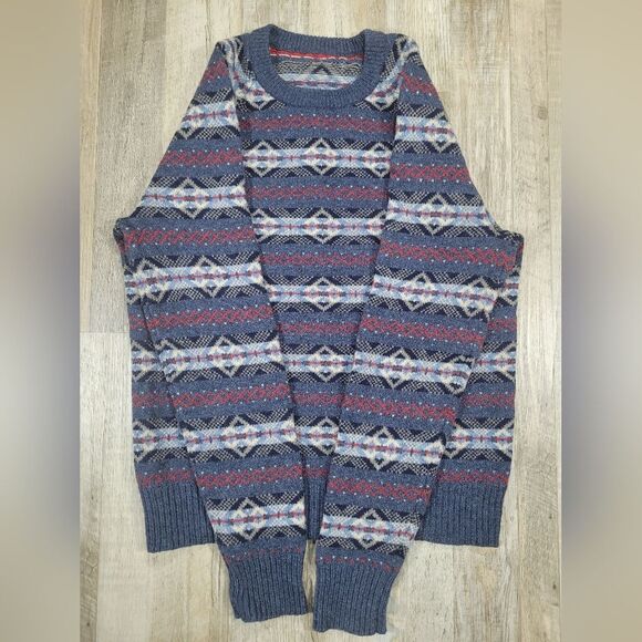 VINTAGE 100% WOOL HEAVYWHEIGHT j. crew christmas sweater women small - Picture 3 of 8